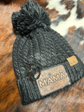 Load image into Gallery viewer, Solid Color CC Pom Beanie w/ Patch