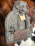 Load image into Gallery viewer, Solid Color CC Pom Beanie w/ Patch