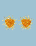 Load image into Gallery viewer, Beaded shine bright heart earrings