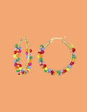 Load image into Gallery viewer, Beaded hoop earrings