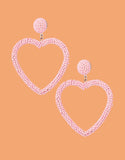 Load image into Gallery viewer, Beaded open heart earrings