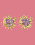 Load image into Gallery viewer, Beaded shine bright heart earrings