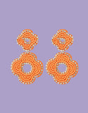 Load image into Gallery viewer, Beaded sparkly flower earrings