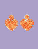 Load image into Gallery viewer, Beaded sparkly heart earrings