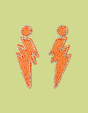 Load image into Gallery viewer, Beaded sparkly lightning bolt earrings