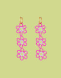 Load image into Gallery viewer, Beaded triple flower earrings