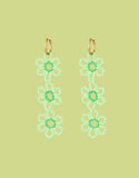 Load image into Gallery viewer, Beaded triple flower earrings