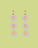 Load image into Gallery viewer, Beaded triple flower earrings