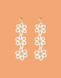 Load image into Gallery viewer, Beaded triple flower earrings