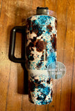 Load image into Gallery viewer, Turquoise &amp; Cowhide